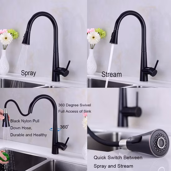 Hersteller: Cupc, bleifreies Messing, NSF 61–9, Einhand-Wassermischbatterie, herunterziehbarer Küchenarmatur