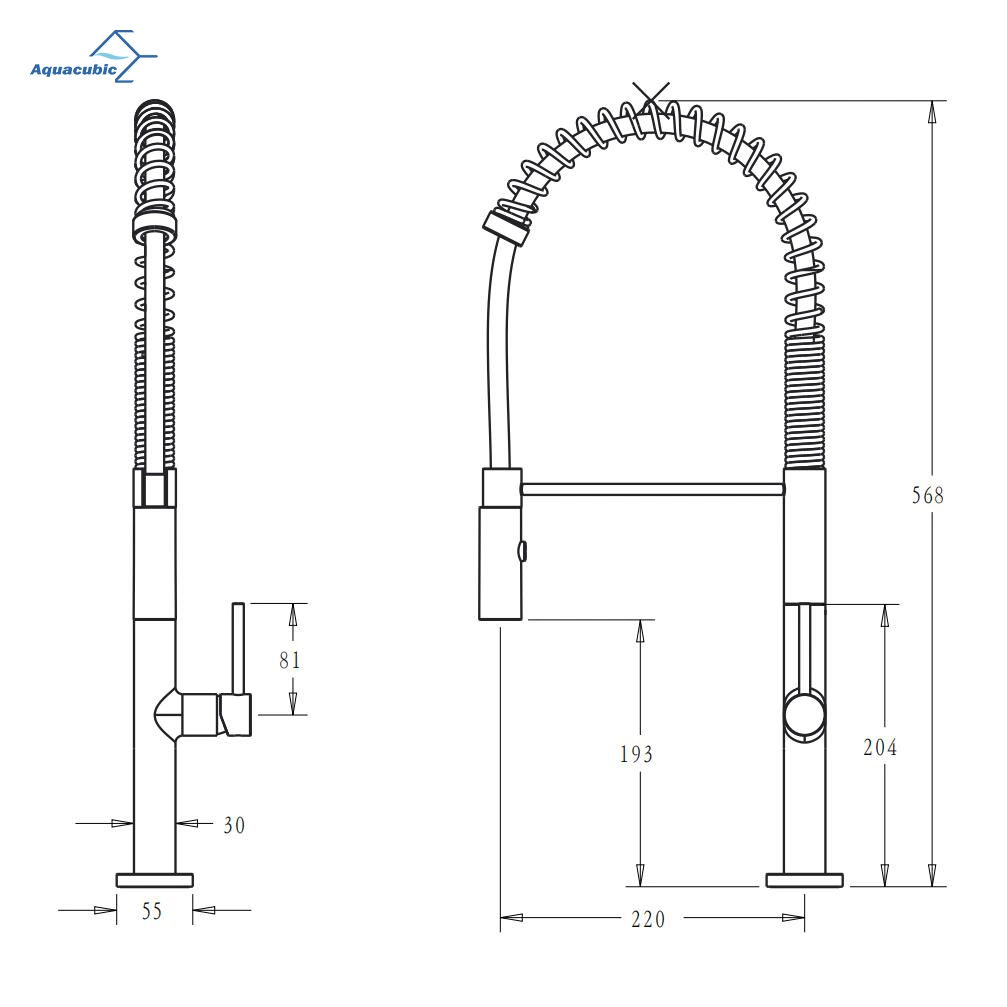 Superior Quality Single Handle Spring Pull out Kitchen Faucet Lead Free Solid Brass Kitchen Faucet with Pull Down Sprayhead