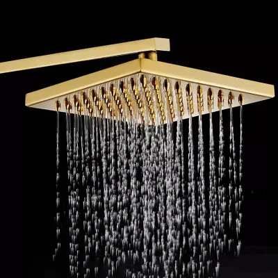 Luxuriöser 8-Zoll-Regenduschkopf für Badezimmer, quadratisch, vergoldet