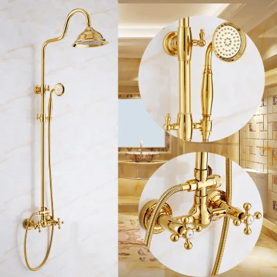 Luxuriöses Duschkopf-Set mit goldenem Rose-Gold-Duschsprühsystem